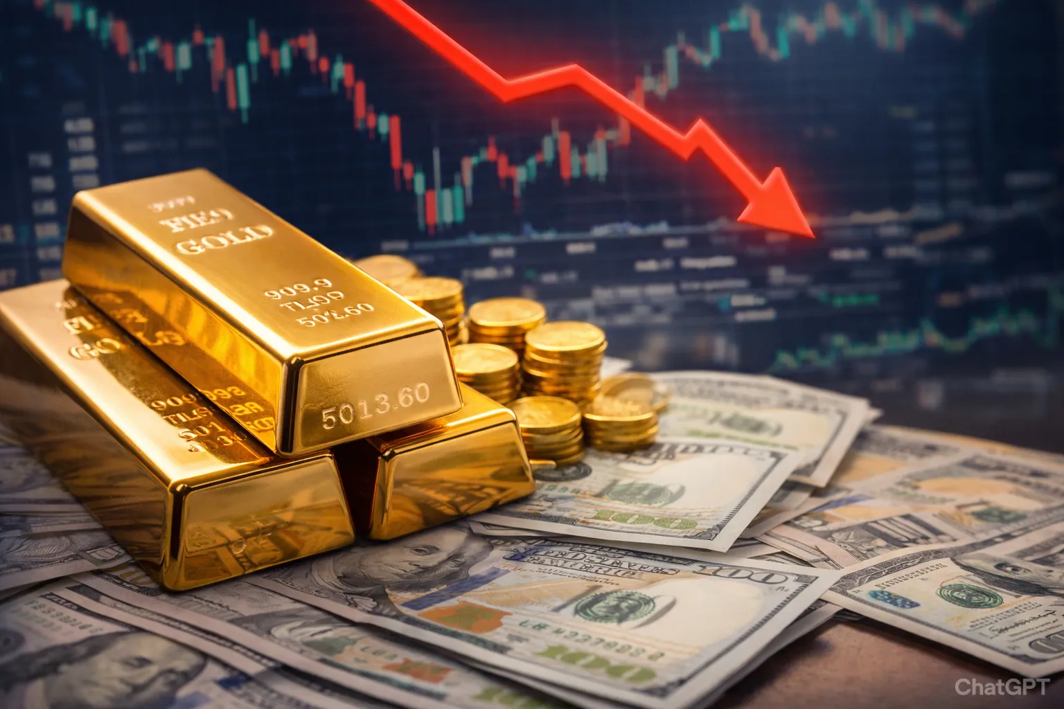 الذهب يتراجع تحت ضغط الدولار القوي وترقب بيانات التضخم الأميركية